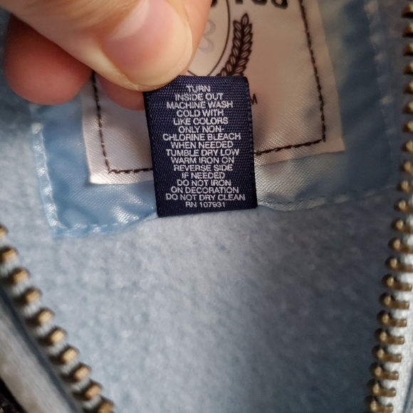 LIMITED TOO Authentic Y2K Baby Blue Text Graphic Pullover Half-zip Hoodie ❄⛄ - Picture 7 of 16